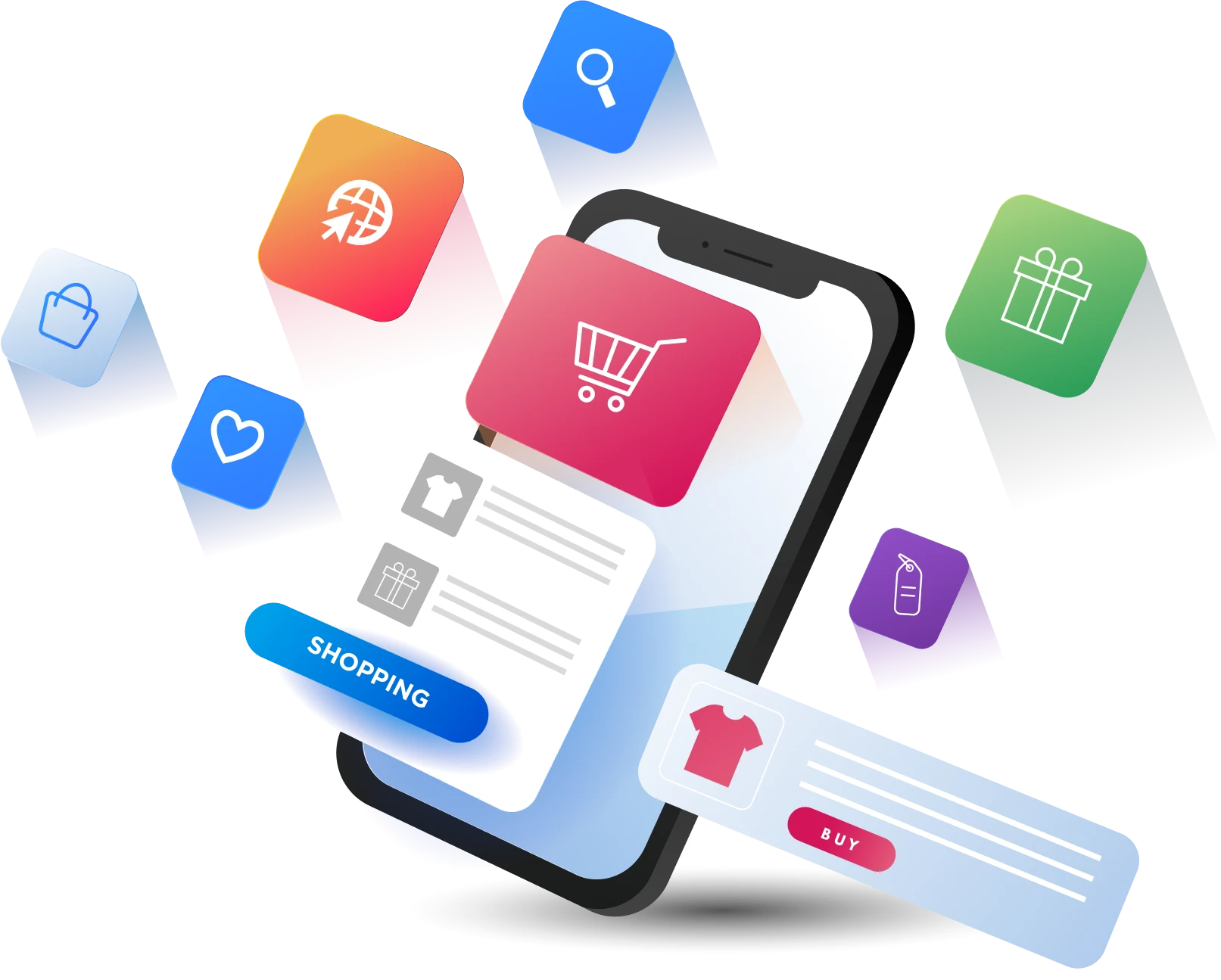 An online store shop page on a phone
